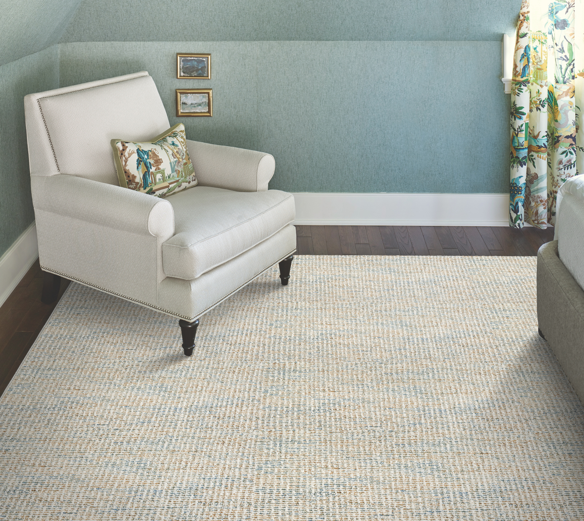 White Stanton Rug in bedroom